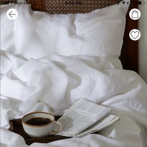 H&M Queen Linen Duvet Cover Set